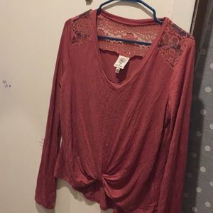 Long sleeve rose blouse